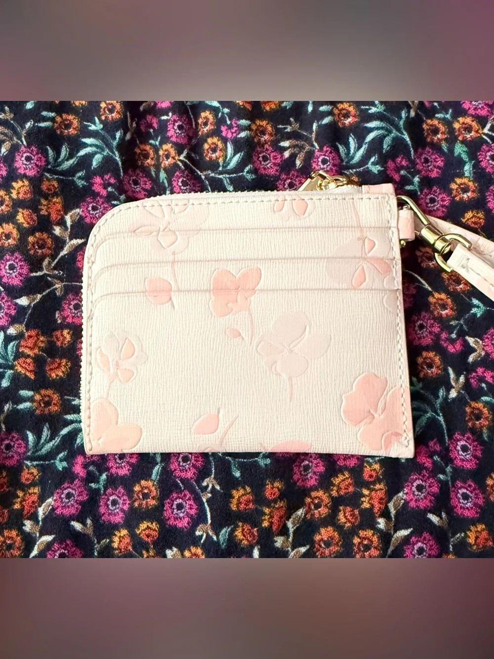 Kate Spade Devin Spring Pansies Card Case Wristlet